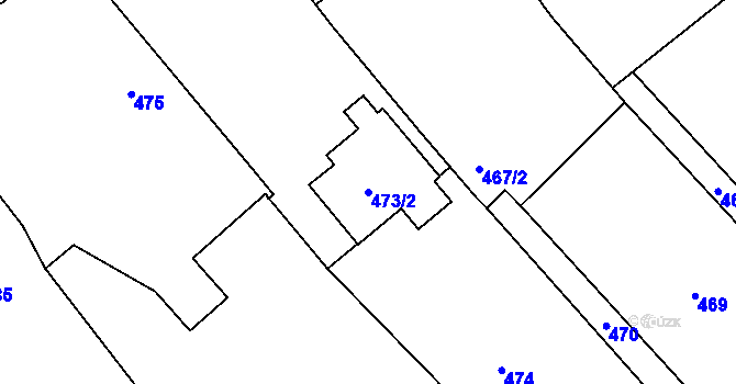 Parcela st. 473/2 v KÚ Děhylov, Katastrální mapa