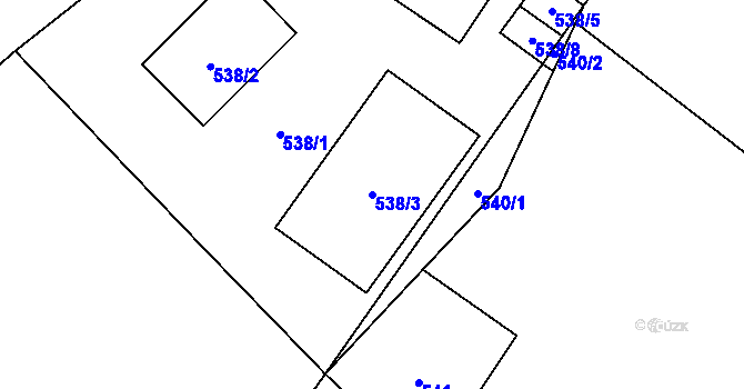 Parcela st. 538/3 v KÚ Děhylov, Katastrální mapa