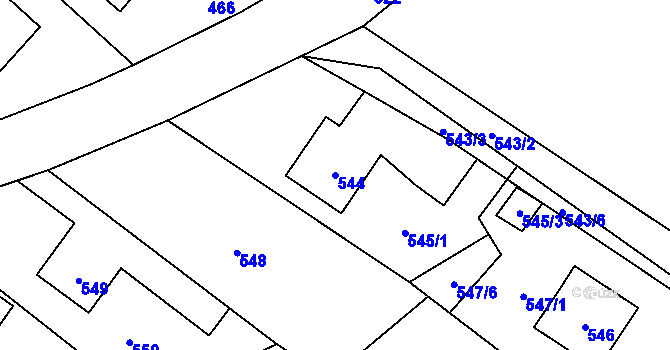 Parcela st. 544 v KÚ Děhylov, Katastrální mapa