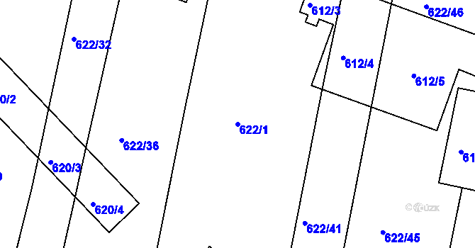 Parcela st. 622/1 v KÚ Děhylov, Katastrální mapa