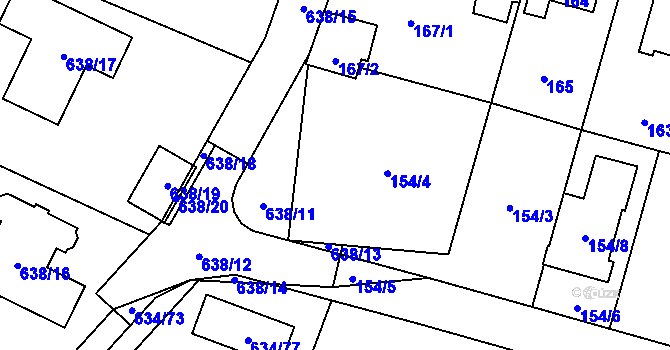 Parcela st. 638/2 v KÚ Děhylov, Katastrální mapa