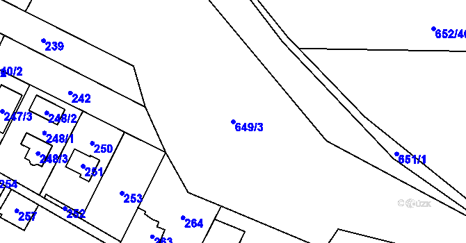Parcela st. 649/3 v KÚ Děhylov, Katastrální mapa