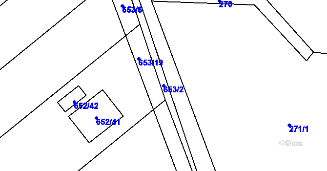 Parcela st. 653/2 v KÚ Děhylov, Katastrální mapa