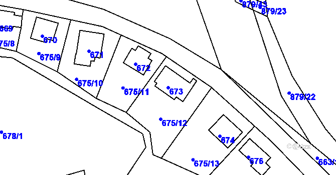 Parcela st. 673 v KÚ Děhylov, Katastrální mapa