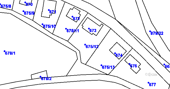 Parcela st. 675/12 v KÚ Děhylov, Katastrální mapa