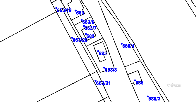 Parcela st. 683 v KÚ Děhylov, Katastrální mapa