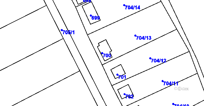 Parcela st. 700 v KÚ Děhylov, Katastrální mapa