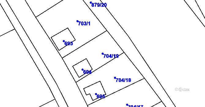 Parcela st. 704/19 v KÚ Děhylov, Katastrální mapa