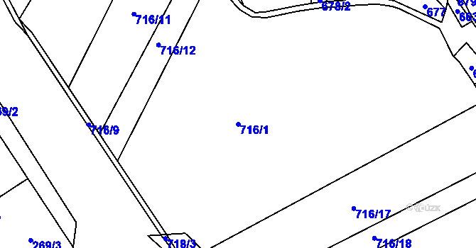 Parcela st. 716/1 v KÚ Děhylov, Katastrální mapa