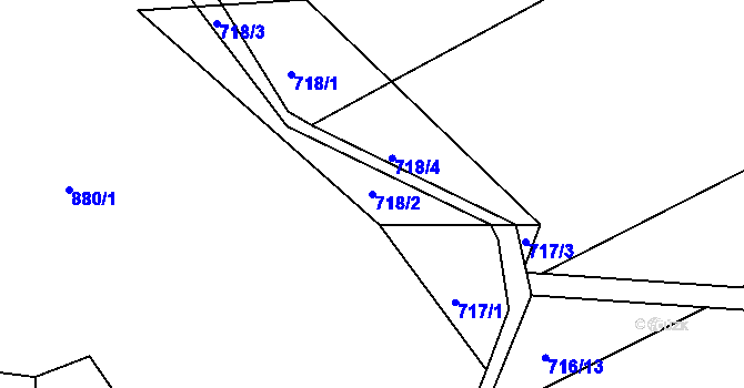 Parcela st. 718/2 v KÚ Děhylov, Katastrální mapa