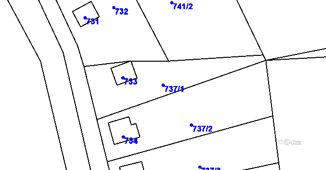 Parcela st. 737/1 v KÚ Děhylov, Katastrální mapa