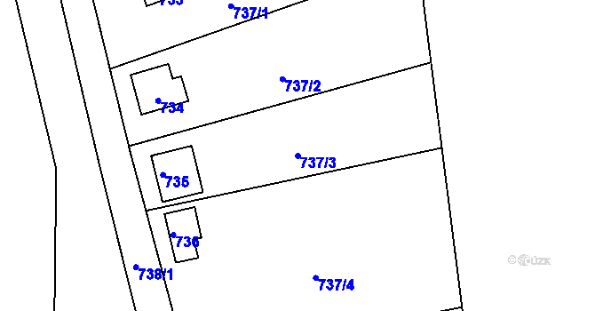 Parcela st. 737/3 v KÚ Děhylov, Katastrální mapa