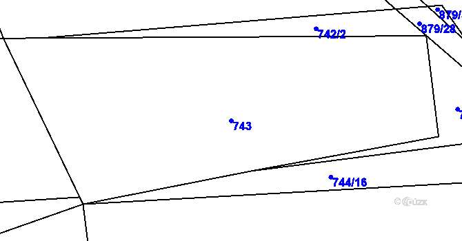 Parcela st. 743 v KÚ Děhylov, Katastrální mapa