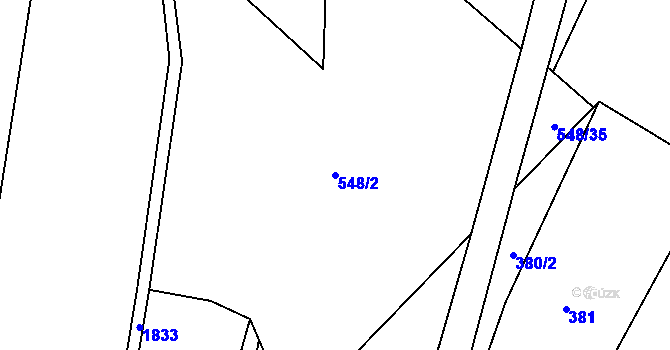 Parcela st. 548/2 v KÚ Děkanovice, Katastrální mapa