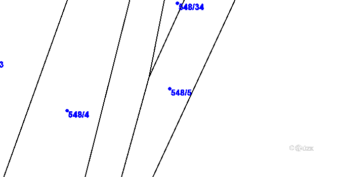 Parcela st. 548/5 v KÚ Děkanovice, Katastrální mapa