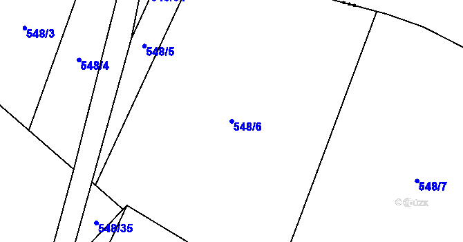 Parcela st. 548/6 v KÚ Děkanovice, Katastrální mapa