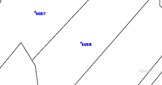 Parcela st. 548/8 v KÚ Děkanovice, Katastrální mapa
