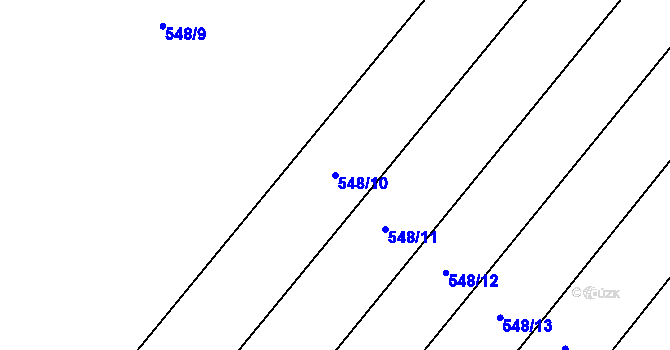 Parcela st. 548/10 v KÚ Děkanovice, Katastrální mapa
