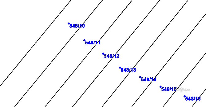 Parcela st. 548/12 v KÚ Děkanovice, Katastrální mapa