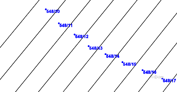Parcela st. 548/13 v KÚ Děkanovice, Katastrální mapa