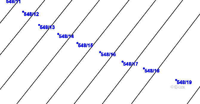 Parcela st. 548/16 v KÚ Děkanovice, Katastrální mapa