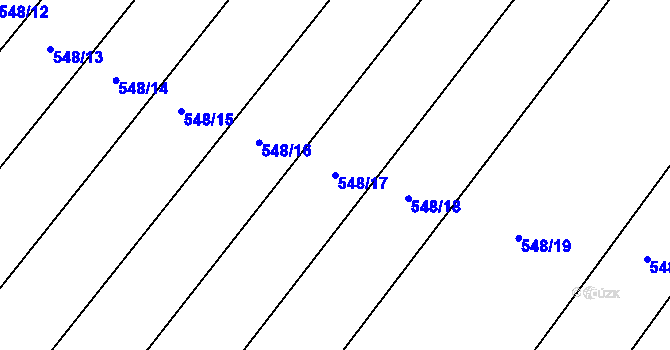 Parcela st. 548/17 v KÚ Děkanovice, Katastrální mapa