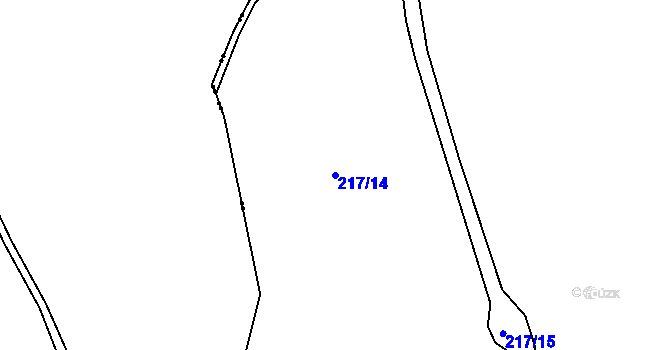 Parcela st. 217/14 v KÚ Datelov, Katastrální mapa