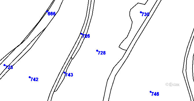 Parcela st. 728 v KÚ Divišovice u Děpoltic, Katastrální mapa