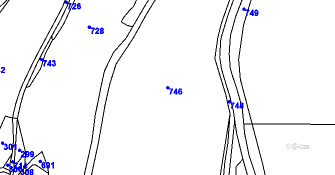 Parcela st. 746 v KÚ Divišovice u Děpoltic, Katastrální mapa