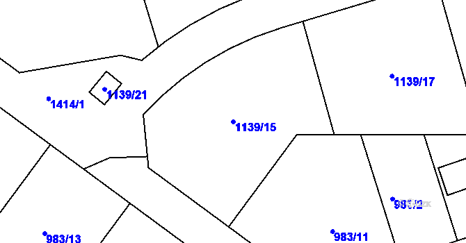 Parcela st. 1139/15 v KÚ Děpoltovice, Katastrální mapa