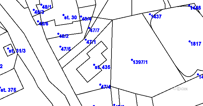 Parcela st. 47/4 v KÚ Děpoltovice, Katastrální mapa