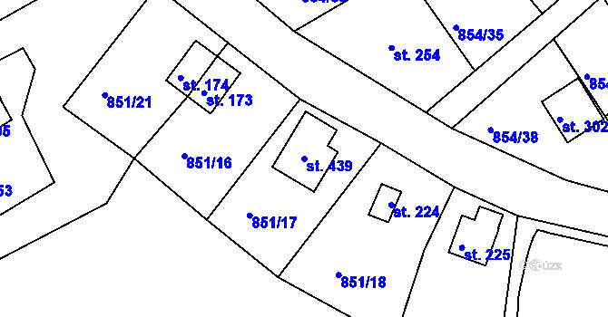 Parcela st. 439 v KÚ Děpoltovice, Katastrální mapa