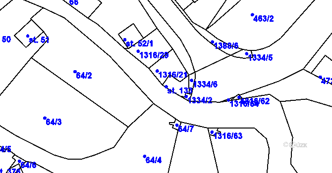 Parcela st. 133 v KÚ Děpoltovice, Katastrální mapa