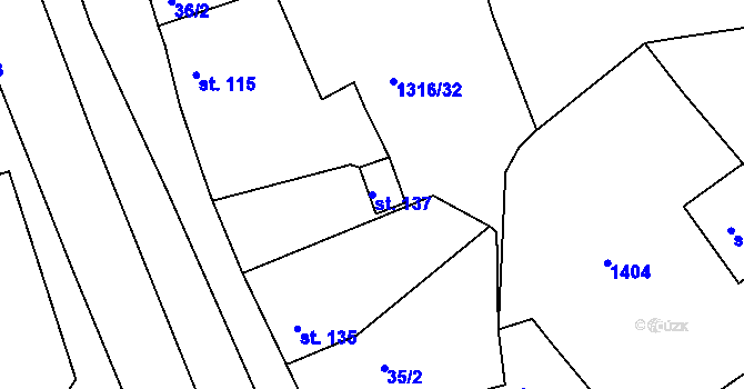 Parcela st. 137 v KÚ Děpoltovice, Katastrální mapa