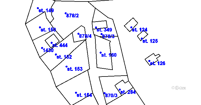 Parcela st. 160 v KÚ Děpoltovice, Katastrální mapa