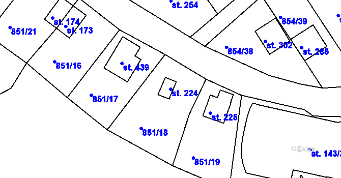 Parcela st. 224 v KÚ Děpoltovice, Katastrální mapa