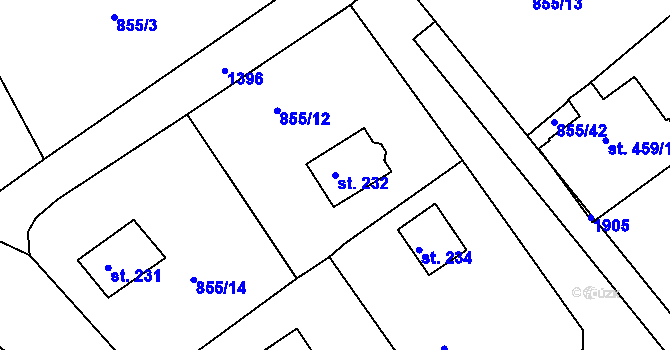 Parcela st. 232 v KÚ Děpoltovice, Katastrální mapa
