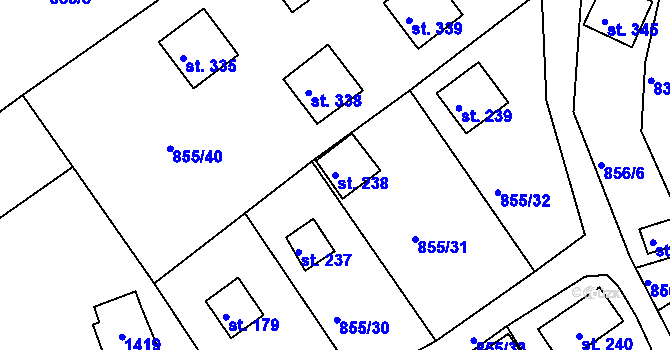 Parcela st. 238 v KÚ Děpoltovice, Katastrální mapa