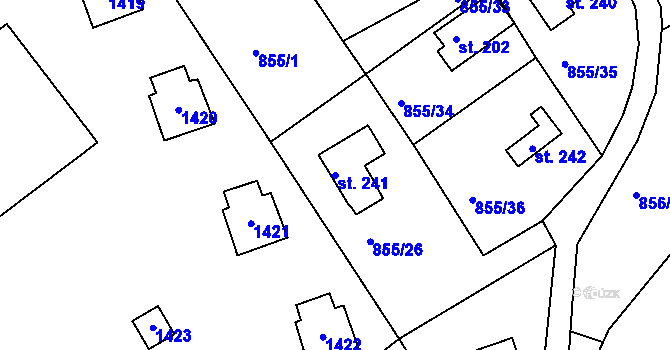 Parcela st. 241 v KÚ Děpoltovice, Katastrální mapa