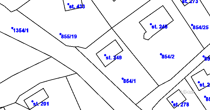 Parcela st. 249 v KÚ Děpoltovice, Katastrální mapa
