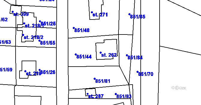 Parcela st. 262 v KÚ Děpoltovice, Katastrální mapa