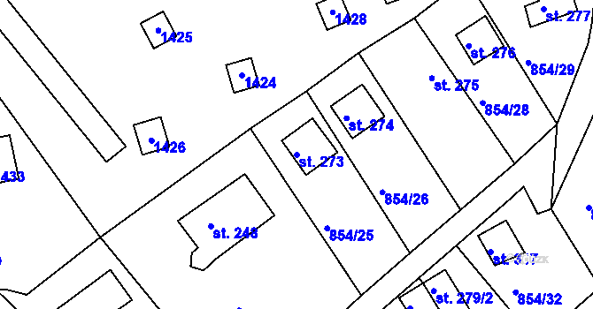 Parcela st. 273 v KÚ Děpoltovice, Katastrální mapa