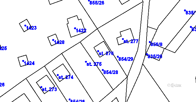 Parcela st. 276 v KÚ Děpoltovice, Katastrální mapa