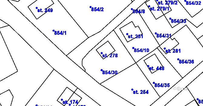 Parcela st. 278 v KÚ Děpoltovice, Katastrální mapa