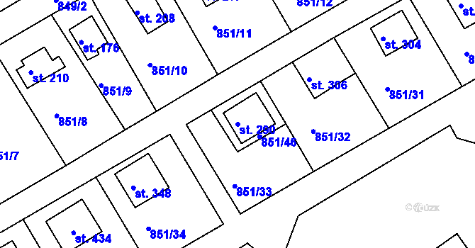 Parcela st. 290 v KÚ Děpoltovice, Katastrální mapa