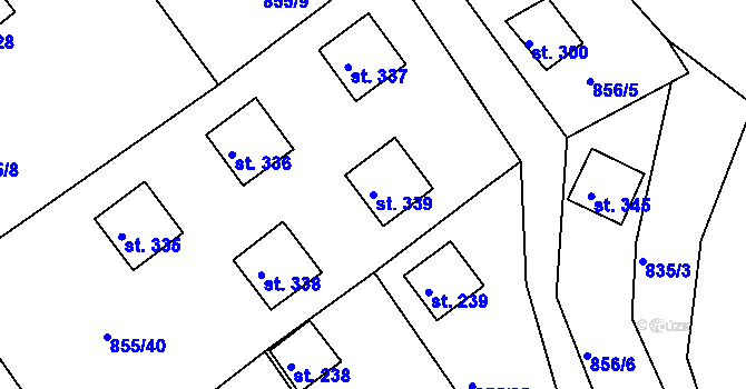 Parcela st. 339 v KÚ Děpoltovice, Katastrální mapa