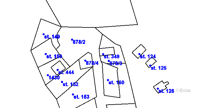 Parcela st. 349 v KÚ Děpoltovice, Katastrální mapa