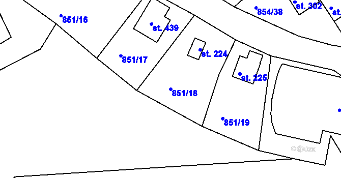 Parcela st. 851/18 v KÚ Děpoltovice, Katastrální mapa
