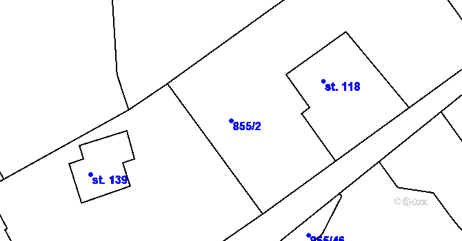 Parcela st. 855/2 v KÚ Děpoltovice, Katastrální mapa