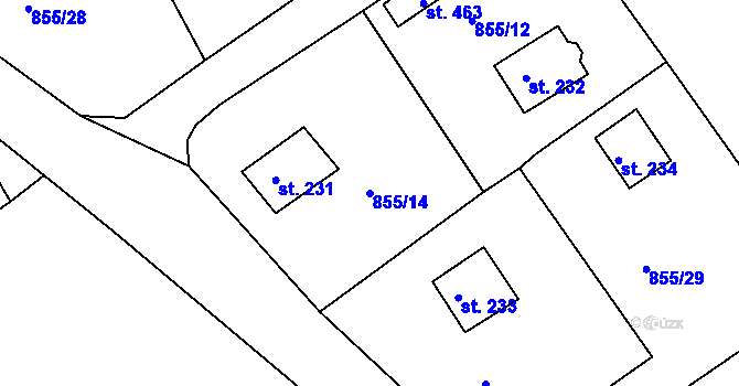 Parcela st. 855/14 v KÚ Děpoltovice, Katastrální mapa